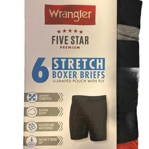 Wrangler Men’s Stretch Boxer Briefs Upouch 6pk Orange Size Large New In Box